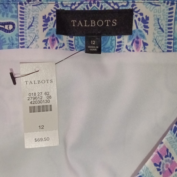 🆕Talbots Mykonos Multi Colored Paisley Lined Cotton Canvas Pencil Skirt Size 12 - Picture 8 of 9
